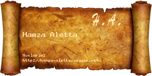 Hamza Aletta névjegykártya